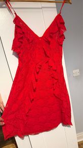 Red ruffles mini dress