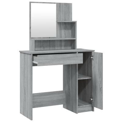 MULTIPLE COLOURS AVAILABLE Dressing Table with Mirror Grey Sonoma 86.5x35x136 cm