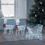 120 LED Plush Reindeer with Sleigh Christmas Decoration Indoor Outdoor Timer Lights Image 4