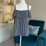 Brand-new Navy & White Stripped Cold Shoulder Ladies Top from Dunnes Stores Image 5