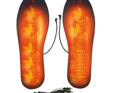 USB Heated Shoe Runner Trainer Insoles Electric Foot Warming Pad Feet Warmer Sock Pad Mat Winter Outdoor Sports Heating Insole Winter Warm