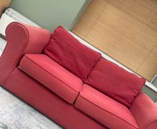 red sofa bed