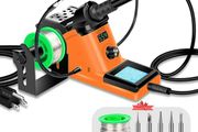 60W Soldering Iron Station Kit 90C-480C Adjustable Temperature, LED Display, Sleep Function, C/F Switch, 2 Helping Hands, 5 Extra Solder Tips &amp; 1 Solder Wire
