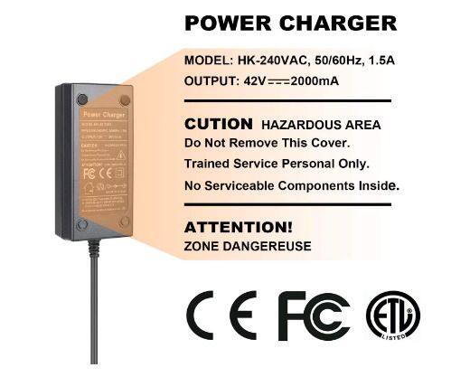 Scooter Charger 42V 2A AC Power Adapter Battery Charger for Electric Self-Balancing Scooter, Two Wheel Smart Drifting Board, Electric Scooters, Segway Hoverboard UK Universal Charger 3 pin