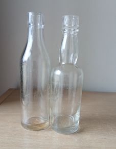 Lot of 2 small vintage Power whiskey bottles