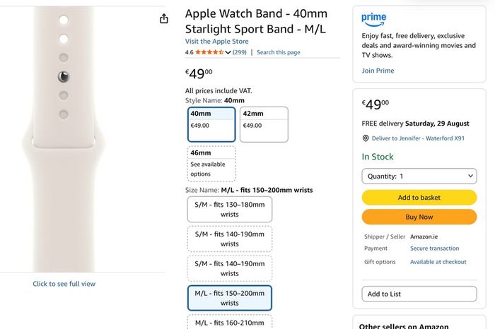 Apple Iwatch 8 large 45mm GPS with new apple sports strap