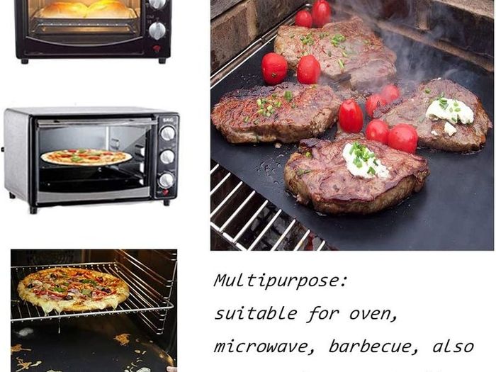 Grill Mat, Set of 6 BBQ Grill Mat Non Stick Barbecue Baking Mat, Teflon Cooking Mats for Electric Grill Gas Charcoal BBQ,