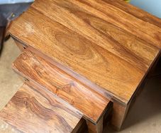 Solid Indian Sheeham Wood Nest of 3 Tables
