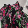 New. Warehouse Size 8 Black Floral print dress with frill trim. Image 2