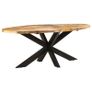 Dining Table Oval 200x100x75 cm Rough Mango Wood Image 8