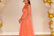 Danis Closet Orange Coral Debs Prom Dress Size 8