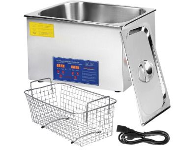 Ultrasonic Cleaner with Heater Digital Timer Mini Portable Ultrasound Bath Washing Machine for Jewelry Glasses Timepieces