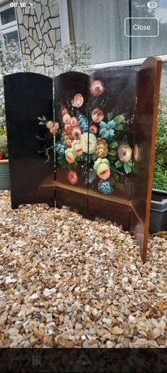 Antique painted panel screen