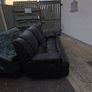 3 seater black leather couch Image 4