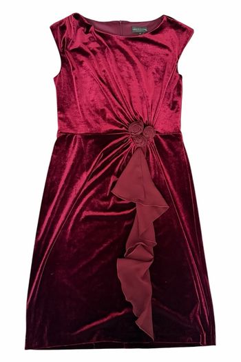 red velvet dress