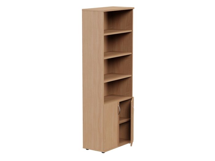 Combo Bookcase 2210mm Part Open Storage - 2 Closed, 4 Open