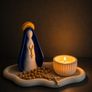Handmade Marian Prayer Tray & Candle Holder Image 4