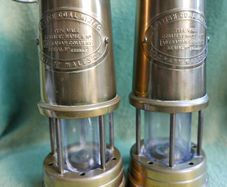 Vintage Miners Brass Oil Lamps Barrick Brass Britisch Coal Mining Parafin Lamp