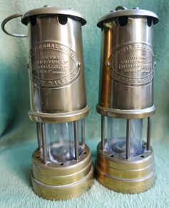Vintage Miners Brass Oil Lamps Barrick Brass Britisch Coal Mining Parafin Lamp