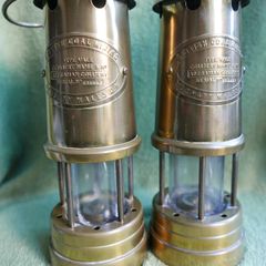 Vintage Miners Brass Oil Lamps Barrick Brass Britisch Coal Mining Parafin Lamp