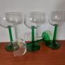 Fabulous Set of Four Vintage Retro Luminarc Long Emerald Green Stemmed Alsace White Wine Glasses, Made in France, Circa 1970, (Straight Stems) Image 5