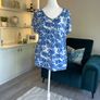 Ladies Blue & White Short Sleeved Top from Cecil. Size Medium UK 10 -12 / EU 38-40 Image 3