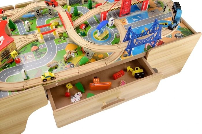 Squirrel Play Wooden Train Set Table