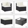 Polyrattan Lounge Set XL with Cushions Cushions Table Glass Top Garden Sofa Garden Furniture Corner Lounge Image 6
