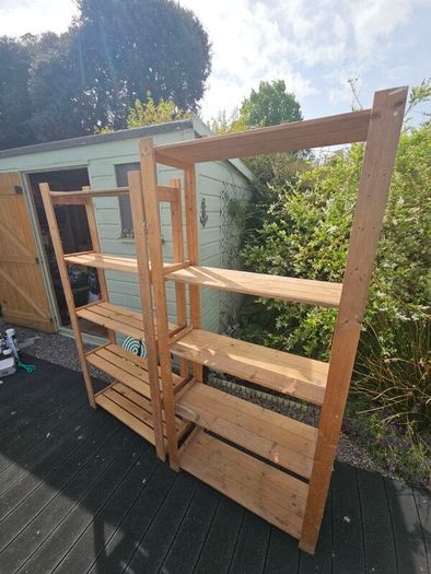 Wooden storage shelf x2