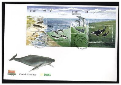 1997 Ireland Marine Mammals Commemorative Stamps Miniature Sheet An Post First Day Cover (FDC)