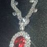 Luxury Red Ruby Silver-Tone Alloy Pendant Necklaces Image 9