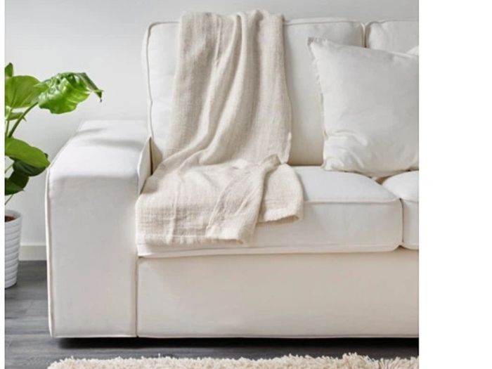 Brand Ikea Gurli Throw- Colour - White  & Beige - Size - 180cm x 120cm