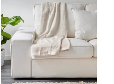 Brand Ikea Gurli Throw- Colour - White  & Beige - Size - 180cm x 120cm