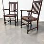 Antique Carver Chairs x 2 - Oak Image 3