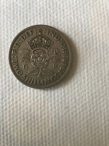 British 2 Shillings coin 1948