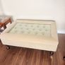 Luxury Custom-Made Velvet Ottoman Coffee Table with Glass Top Image 2