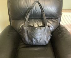 Black leather shoulder bag