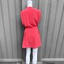 Pre Owned Estee Brown Coral V-Neck Padded Shoulder Mini Dress with Tie Belt Image 4
