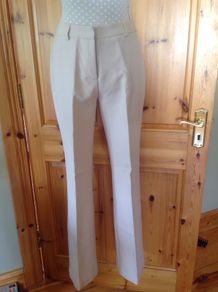 Size 10 Cream Straight Leg Trousers