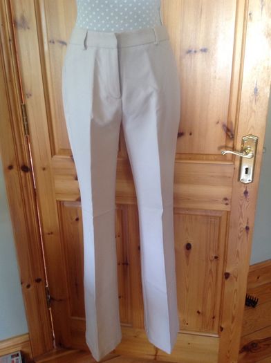 Size 10 Cream Straight Leg Trousers