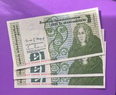 Irish one pound notes