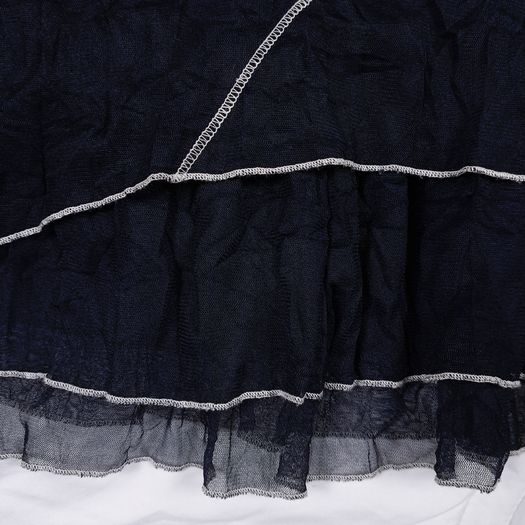Sophie B Navy Blue White Striped Bolero Cardigan Tiered Mesh Midi Dress 12UK/40EU