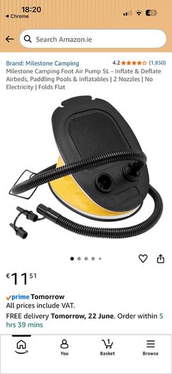 Foot air pump 5lt