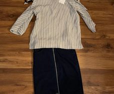Sandro blouse and Vila denim skirt. Size S/uk 10