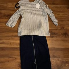 Sandro blouse and Vila denim skirt. Size S/uk 10