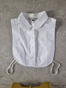White Cotton Button- up Shirt Front, Size L