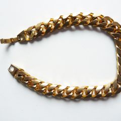 Vintage heavy 18ct gold plated men's bracelet
