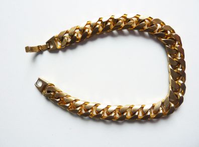 Vintage heavy 18ct gold plated men's bracelet