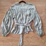 Ted Baker Sage Green Floral Wrap Blouse Size 2 UK 10 Image 2