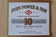 Vintage  John Power &amp; Son 10 years old Dublin whiskey label No2